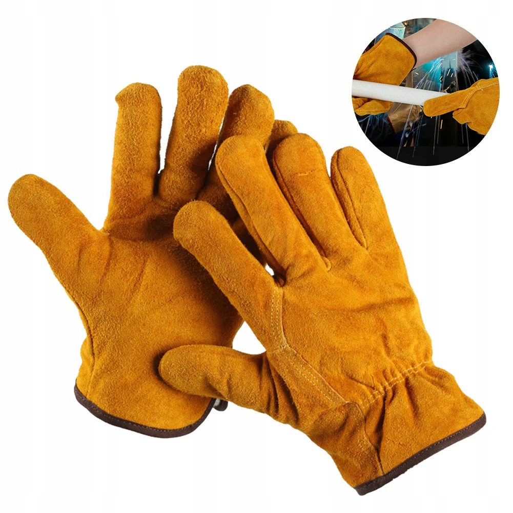 1Pair Electric Welding Cowhide Gloves Heat Marka inna