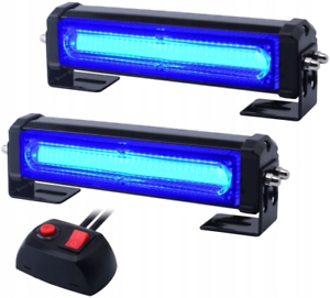 LAMPA OSTRZEGAWCZA 6 LED BŁYSKOWA STROBOSKO NIEBIESKA POLICYJNA STEROWNIK