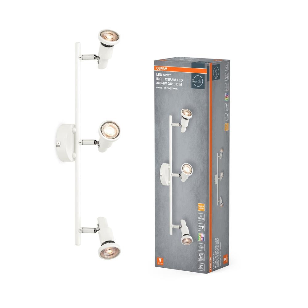 Stropní Svítidlo Spot Tuba Reflektor GU10 30W 2700K 690lm Bílá Osram