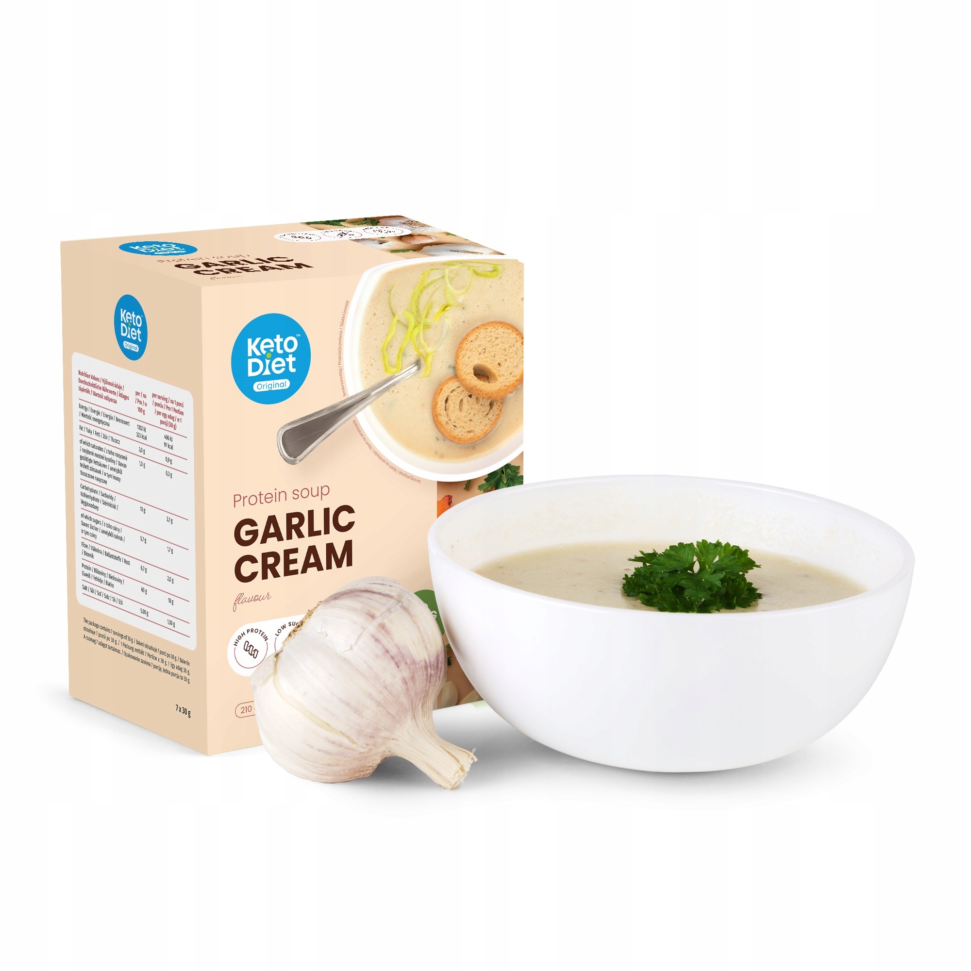 Levně Proteinová polévka česneková krémová (7 porcí)