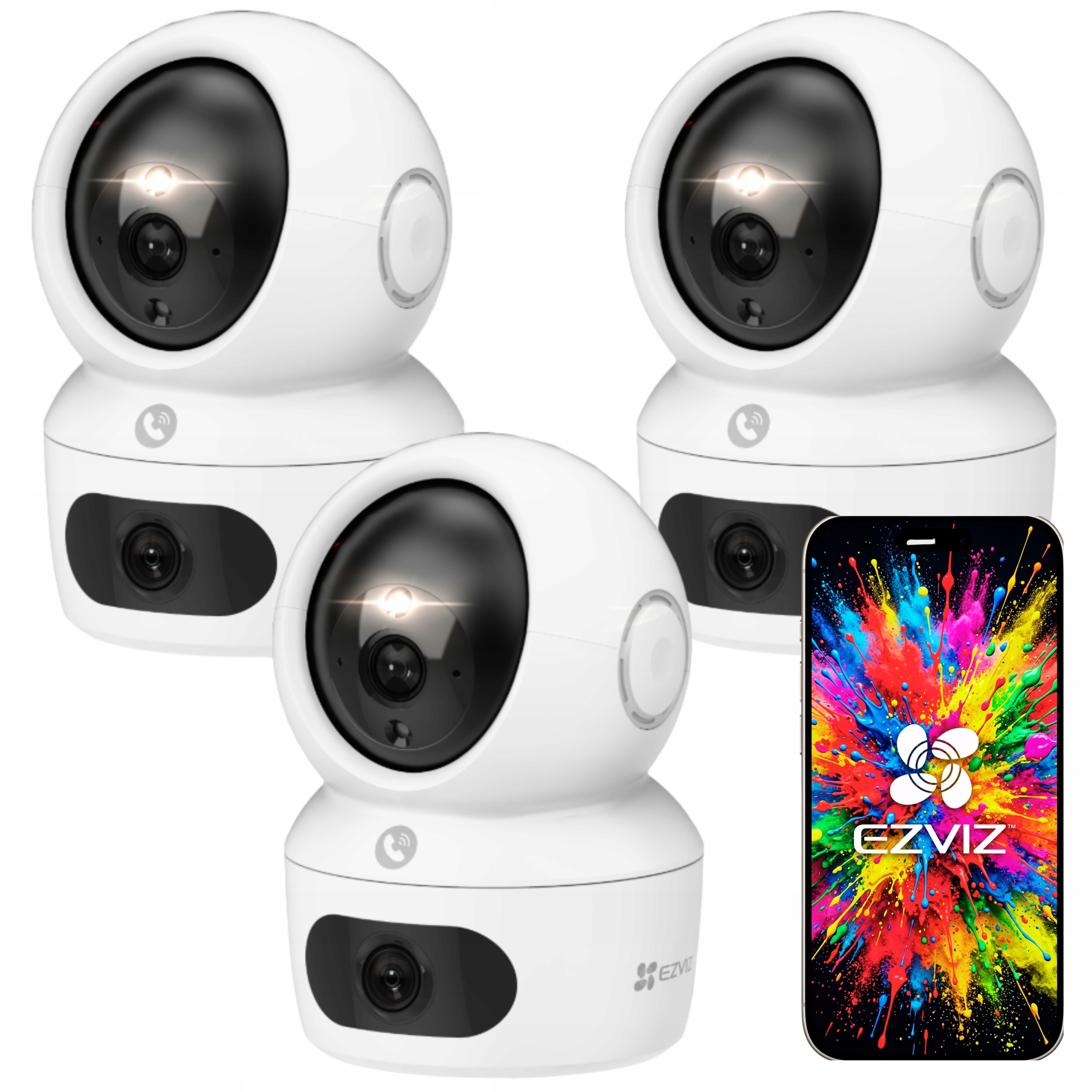 Kamera Niania Ip Obrotowa Detekcja Ezviz 3x H7C 4Mpx Dwa Obiektywy