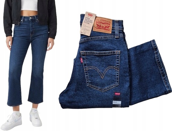 Džínové zvonové kalhoty Levi's High Waisted Crop Flare W26 L27