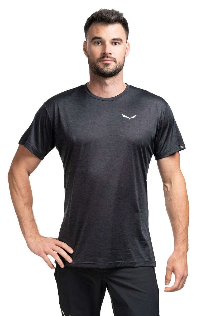 Pánská treková košile Salewa Puez Melange Dry Ss Tee černá, velikost XL (52)
