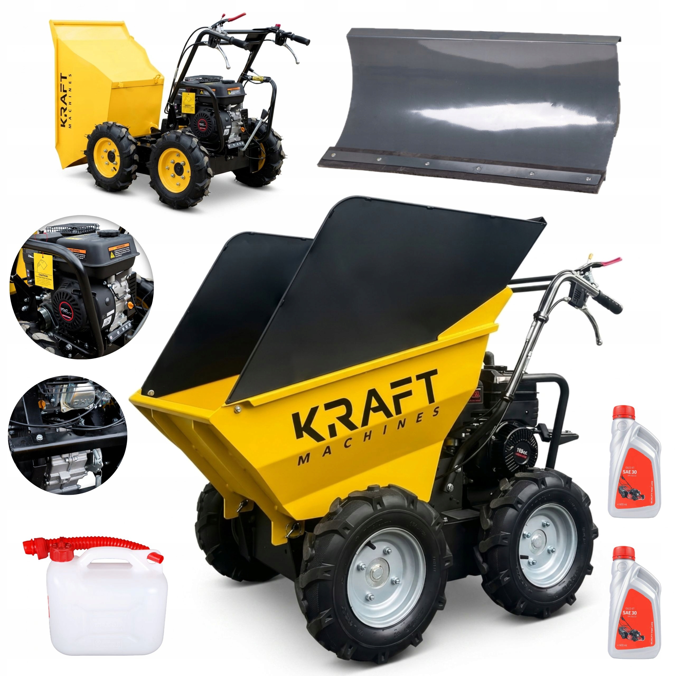 Wozidło Odśnieżarka Spalinowe Taczka 300KG KD300MA Loncin Burty Pług 100 CM