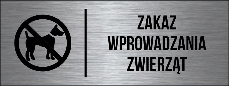 

Tabliczka Zakaz wprowadzania zwierząt Piktogram