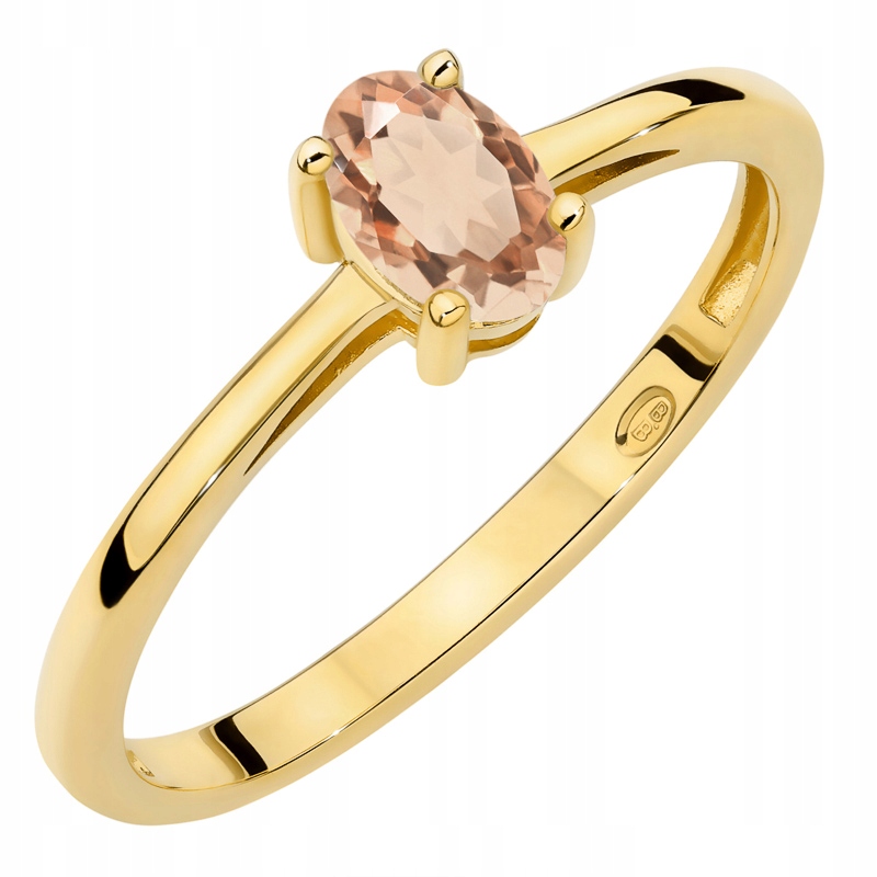 Zlatý Prstýnek ryzosti 585 s oválným Morganitem 0.40 ct 14k