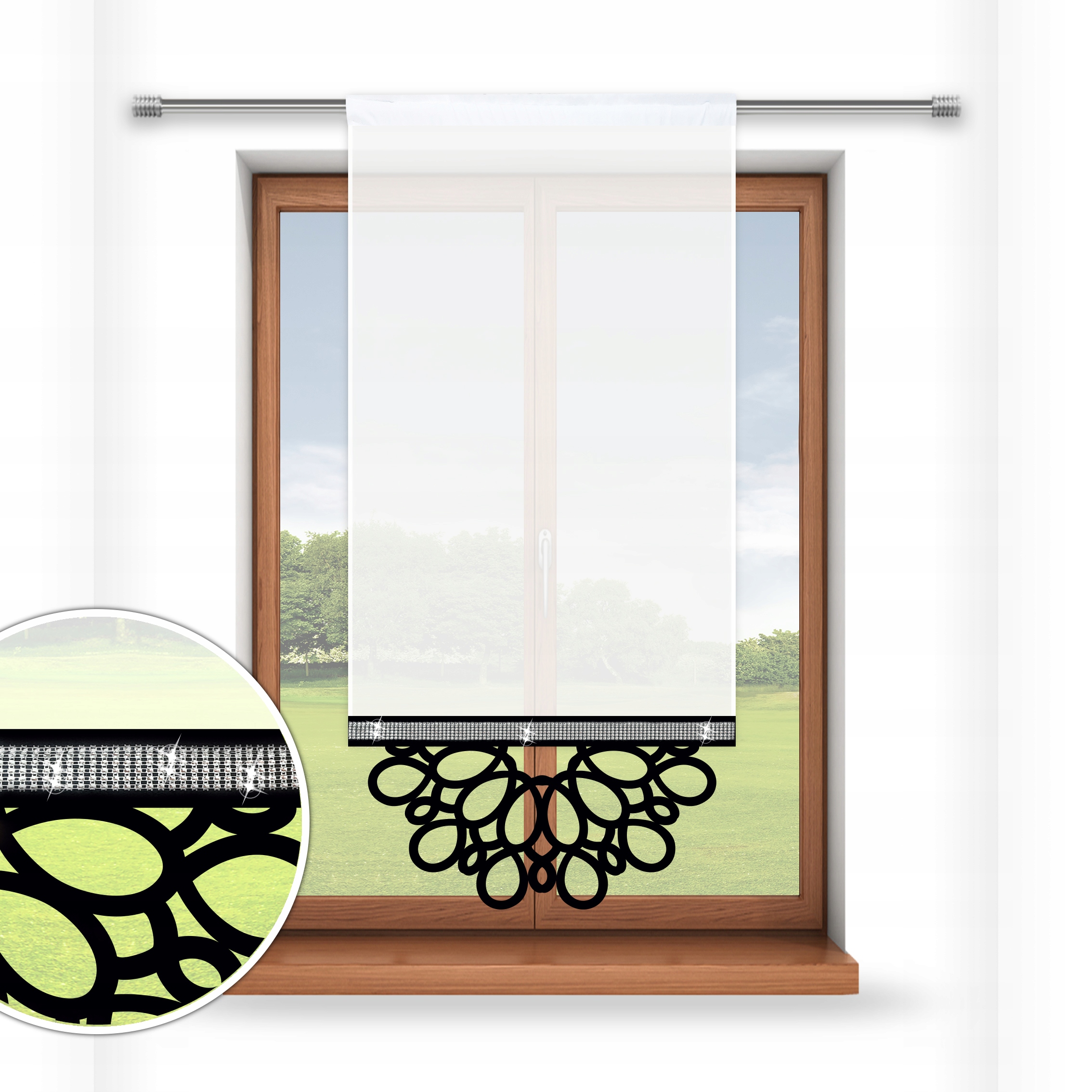 

Firana Panelowa Ażur 3D 60x150 cyrkonie 797-34 w6