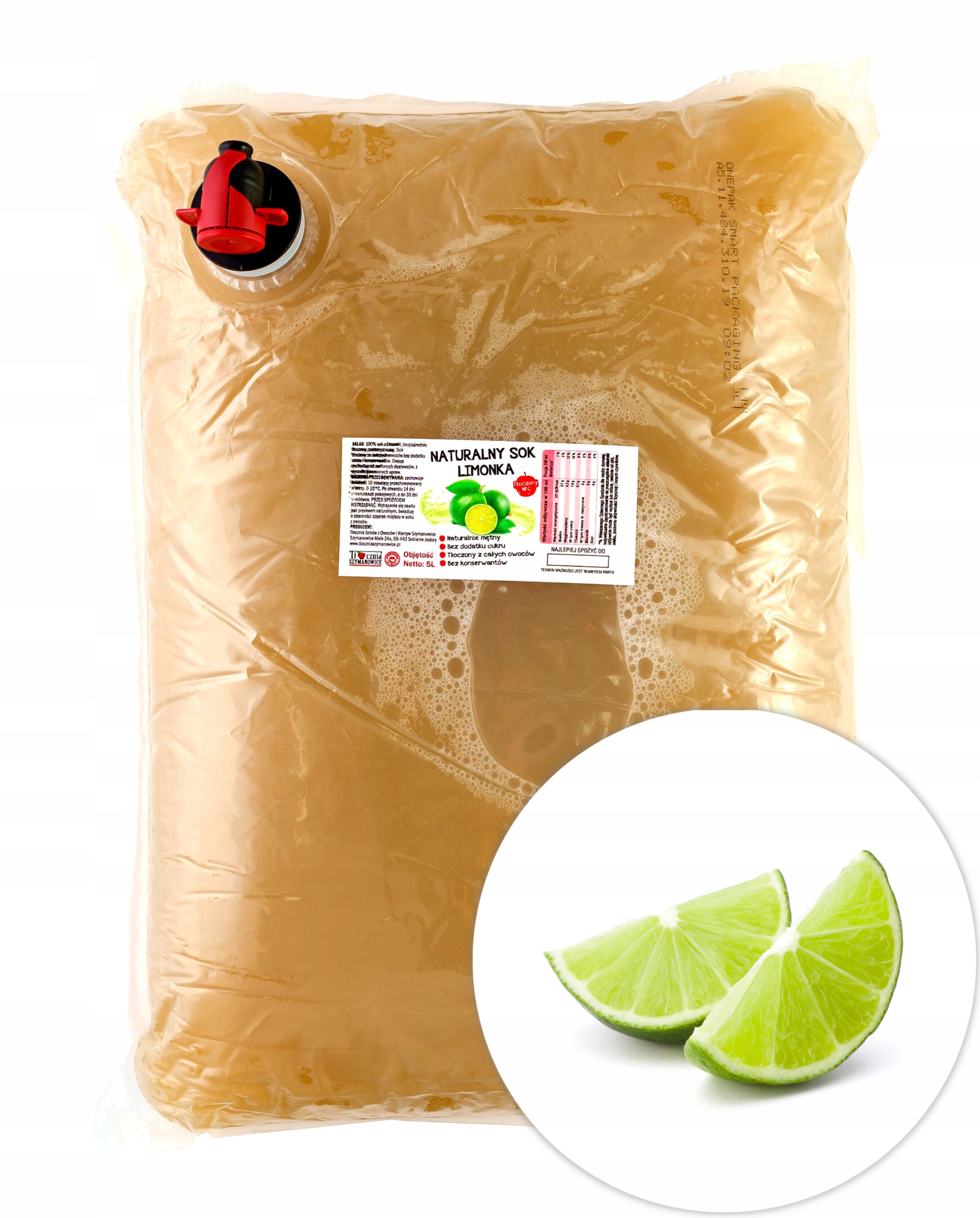 Sok tłoczony limonka 100% 3l