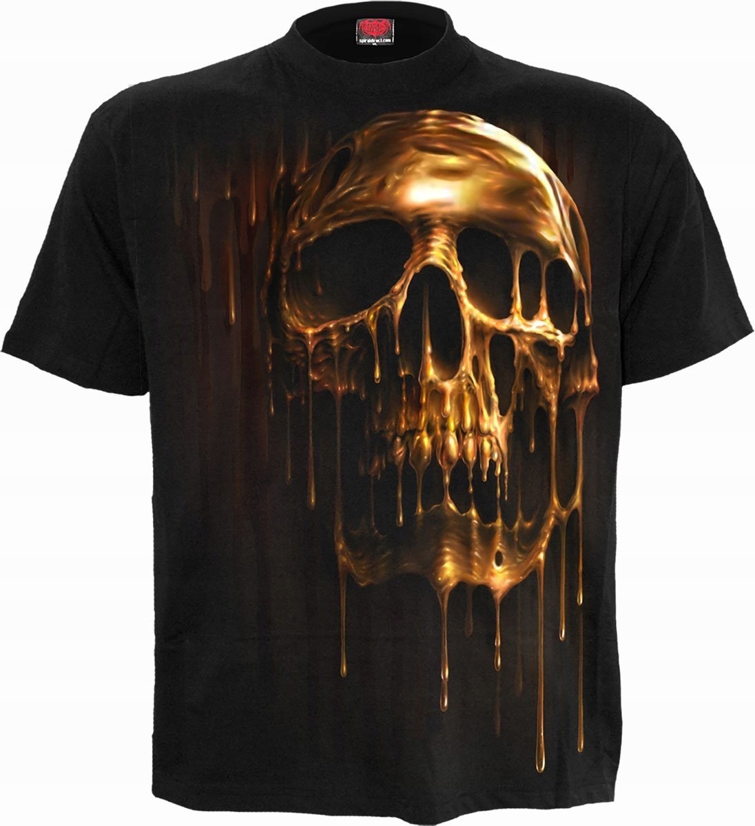 Tričko Kapající zlatá Lebka Dripping Gold Spiral M