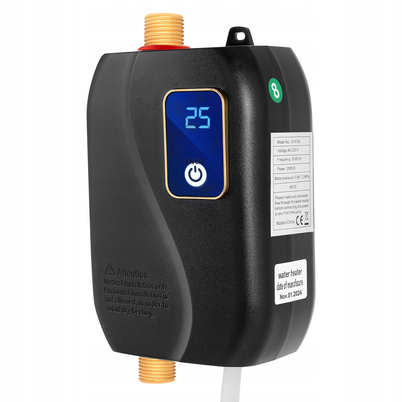 Elektrický Mini Ohřívač Vody 3500W 12*20CM Okamžitý Ohřívač Vody