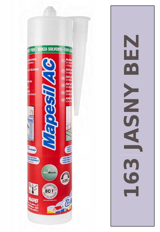Silikon MAPEI Mapesil AC 163 Jasny Bez