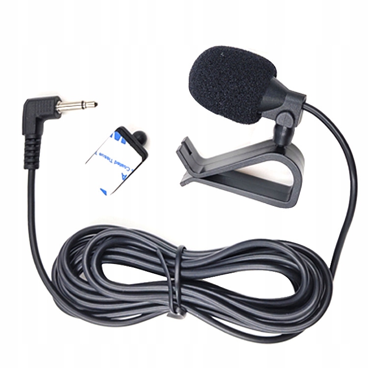 MIKROFON SAMOCHODOWY DO RADIA/GPS/DVD Z KLIPSEM+TAŚMA JACK 3,5 mm Zawiera baterie nie