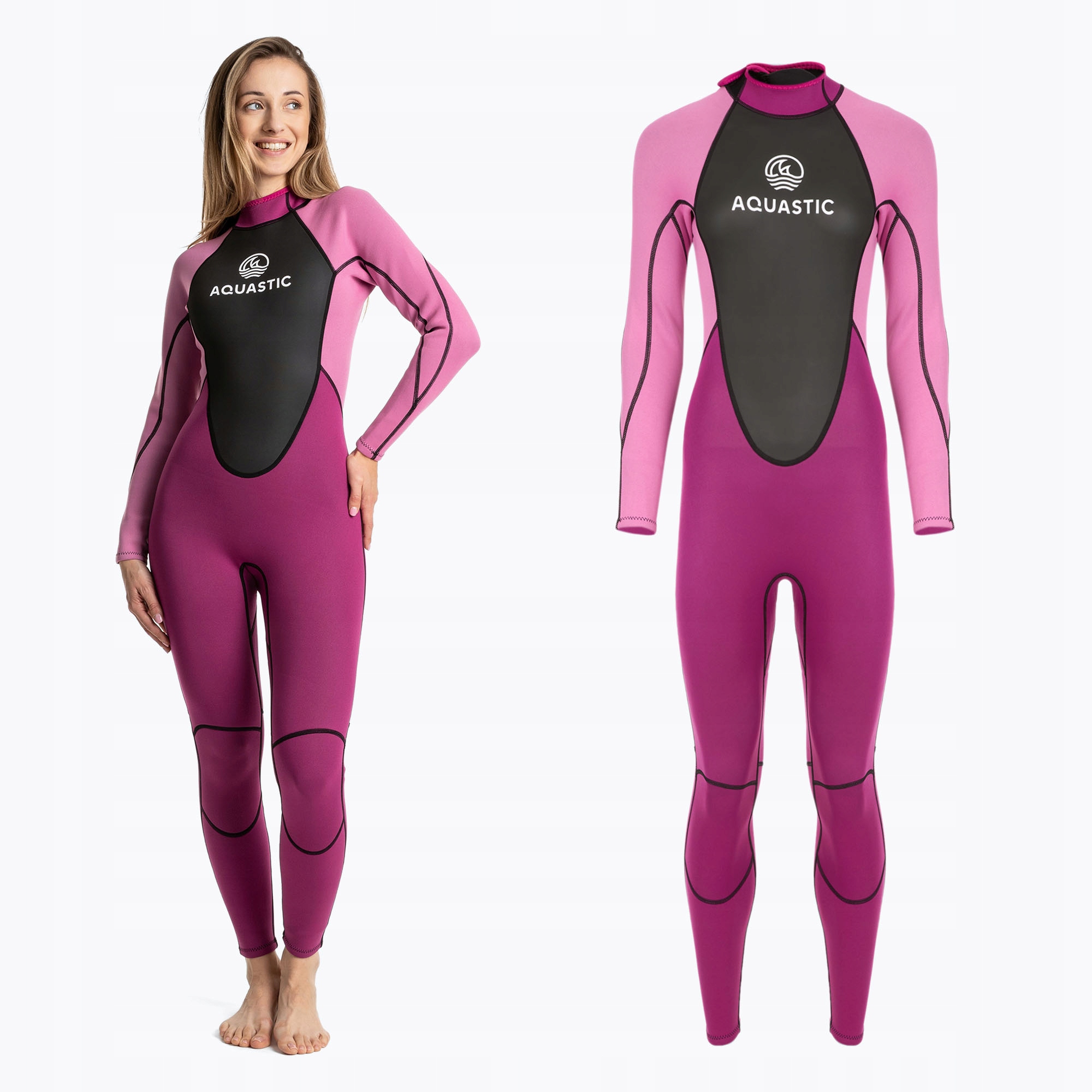 Pianka surfingowa damska Aquastic z neoprenu 3/2 mm Wavey różowy L