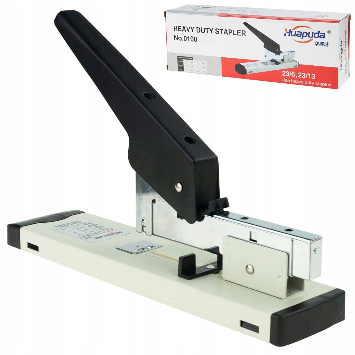 DUŻY ZSZYWACZ BIUROWY 100 KARTEK SOLIDNY METAL