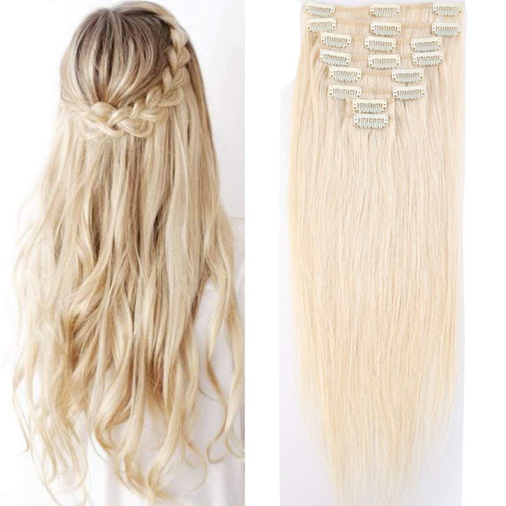 S-NOILITE WŁOSY NATURALNE CLIP IN PLAT. BLOND 35CM