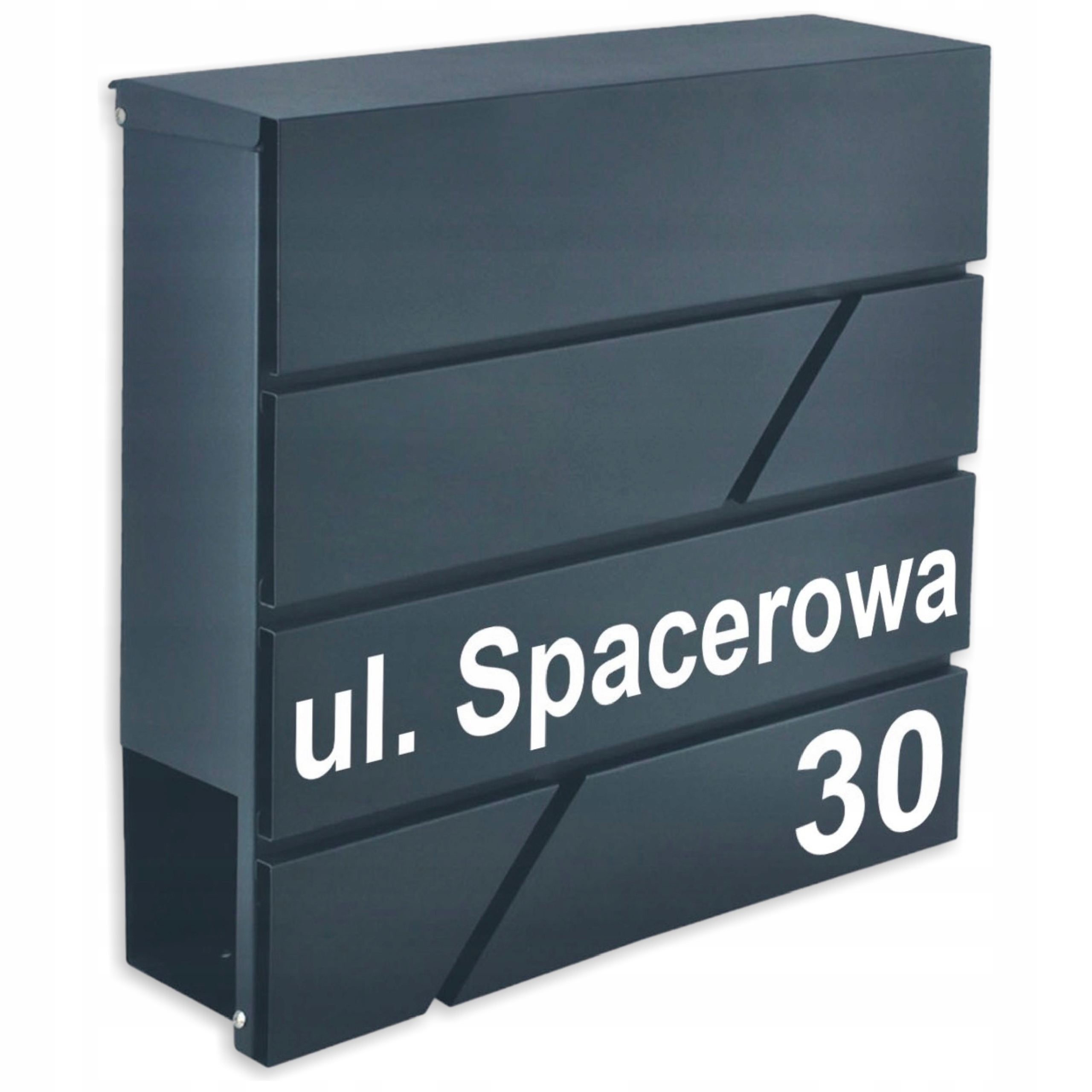 Poštovní Schránka Na Novinové Dopisy Antracit S Číslem Domu A Adresou Uv Tisk