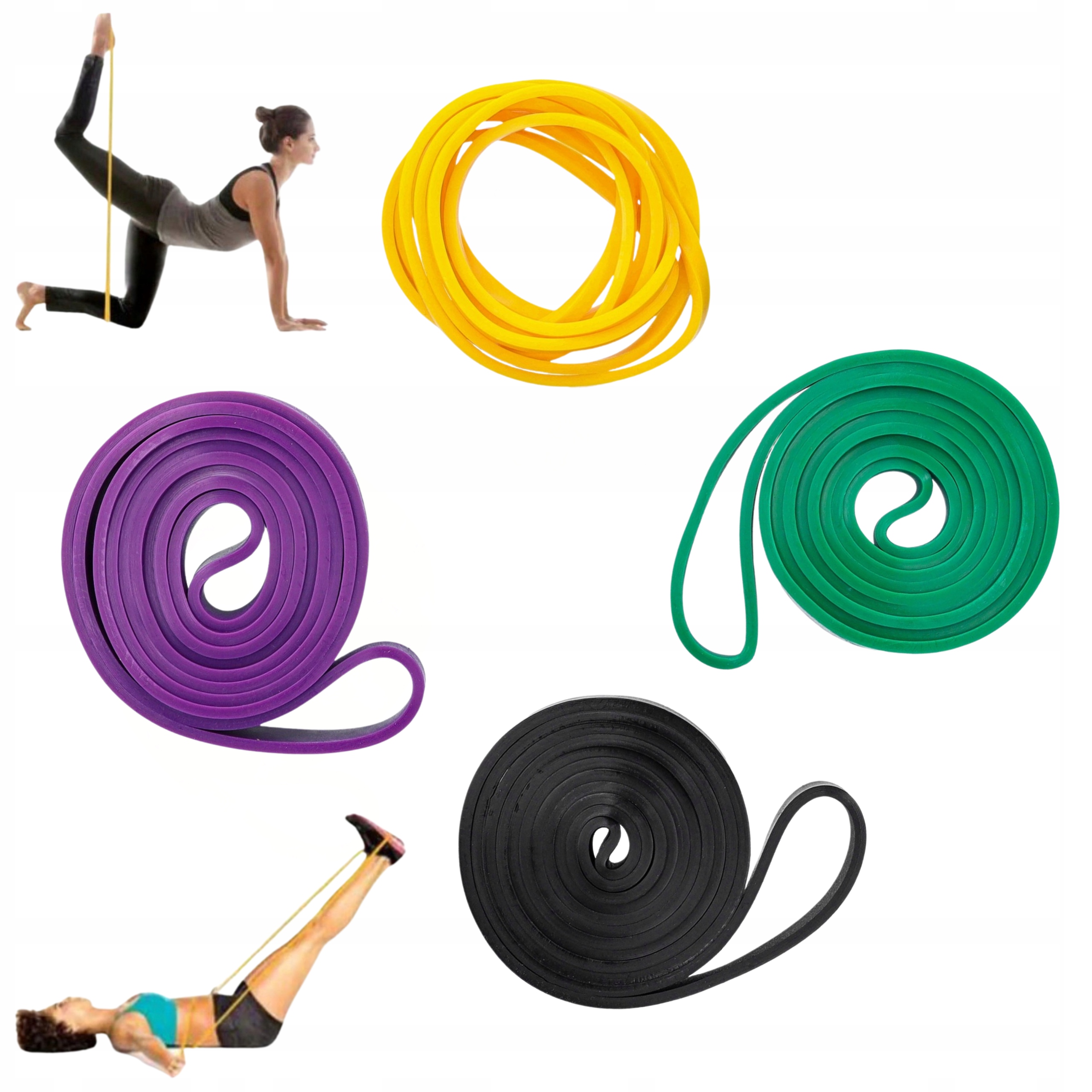 Gumy Do Ćwiczeń oporowe taśmy do rozciągania trening fitness zestaw x4