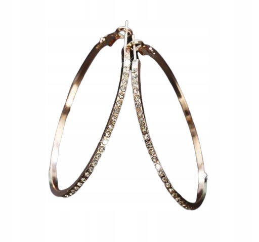 

Duże Kolczyki Koła Różowe Złoto Z Cyrkoniami