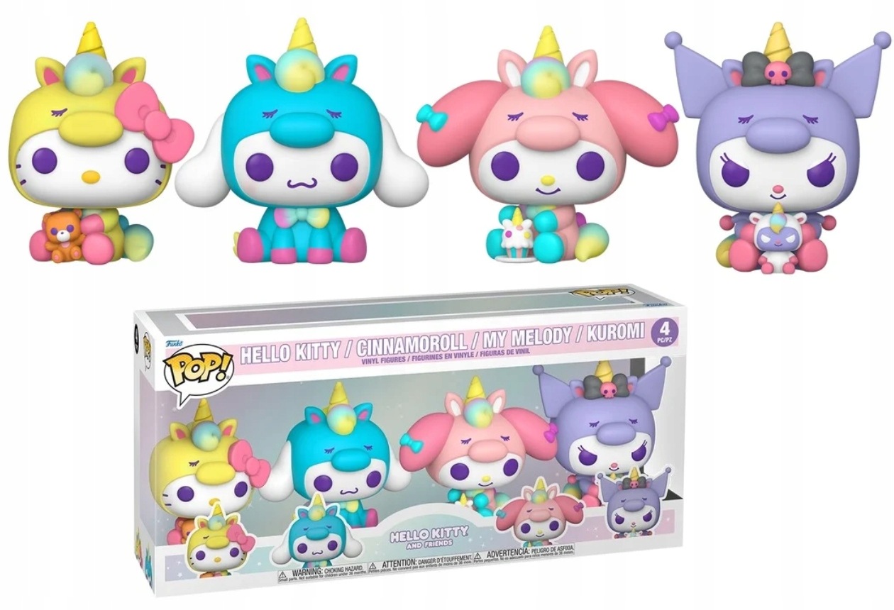 Funko Pop! Hello Kitty Pop Sanrio 4PK Cinnamoroll, My Melody and Kuromi