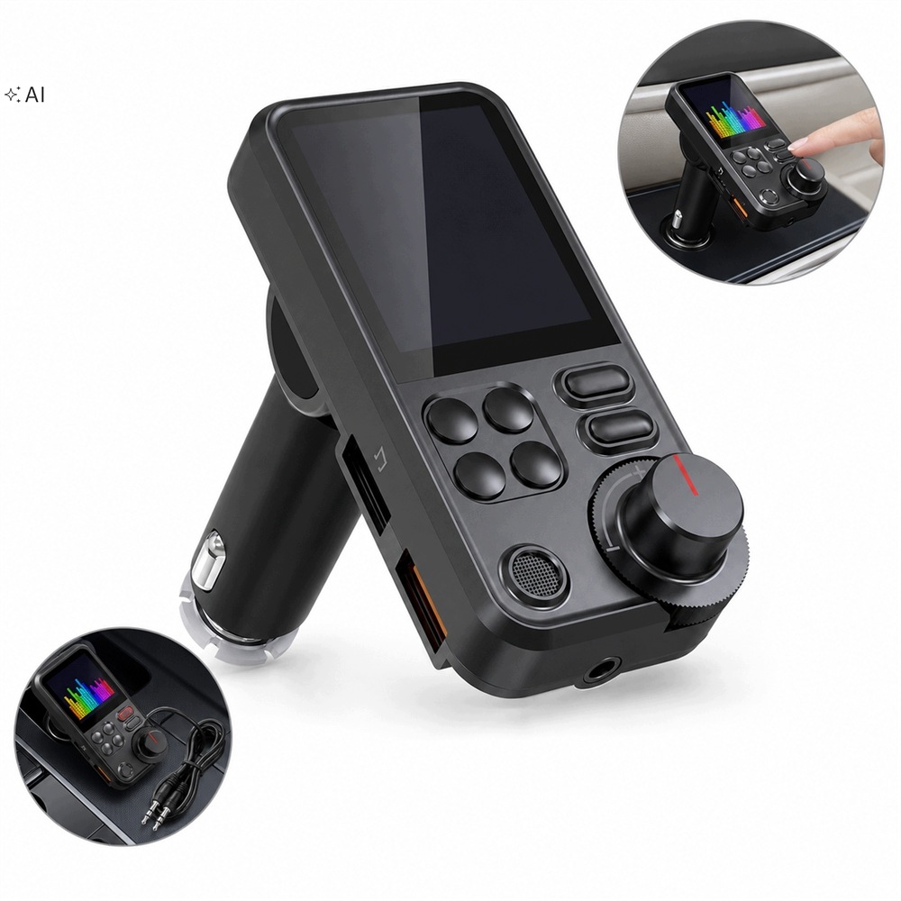 Bluetooth Vysílač 5.0 Fm Handsfree QC3.0 Sd Bass Velký LCD 24V