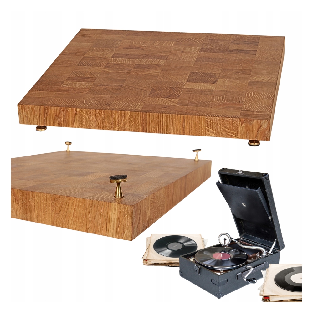 Dubová antivibrační platforma – reproduktory pod gramofon