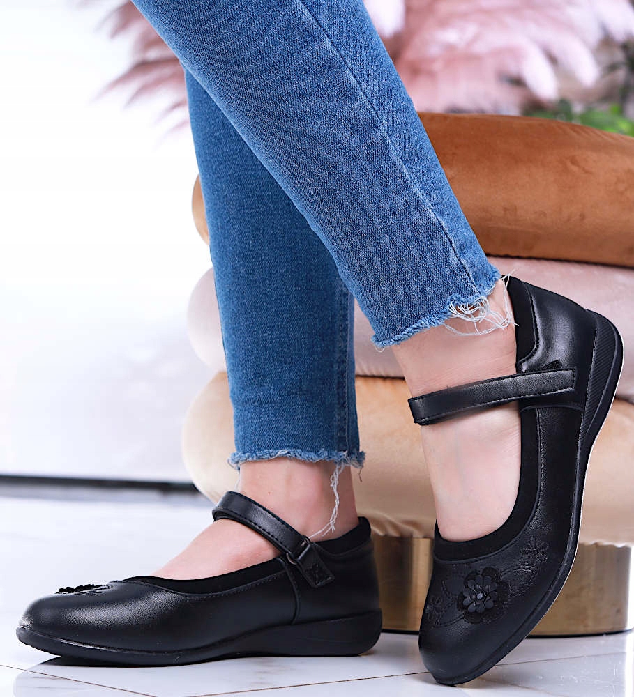 CZARNE DZIEWCZĘCE BALERINKI NA RZEPY buty PÓŁBUTY Z PASKIEM 13995 31 Płeć dziewczynki