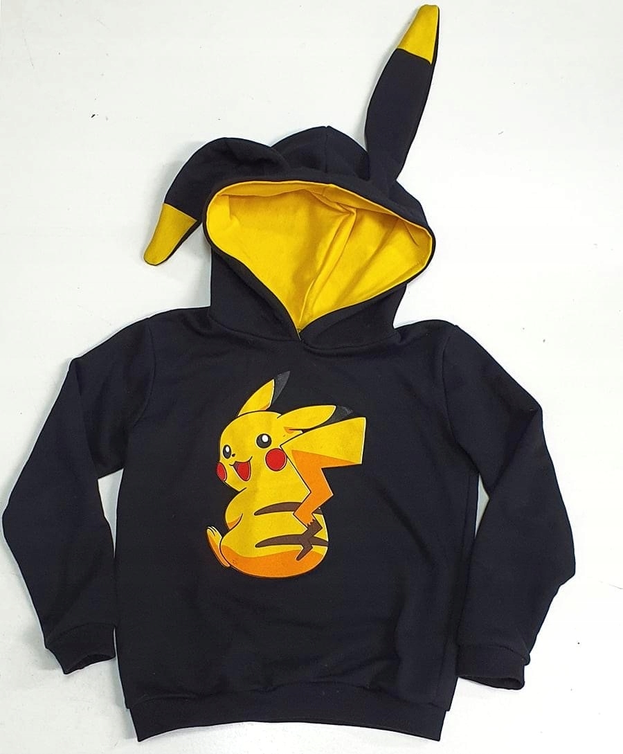 Bluza dziecięca POKEMON Pikachu KAPTUR 128 Wiek dziecka 7 lat +