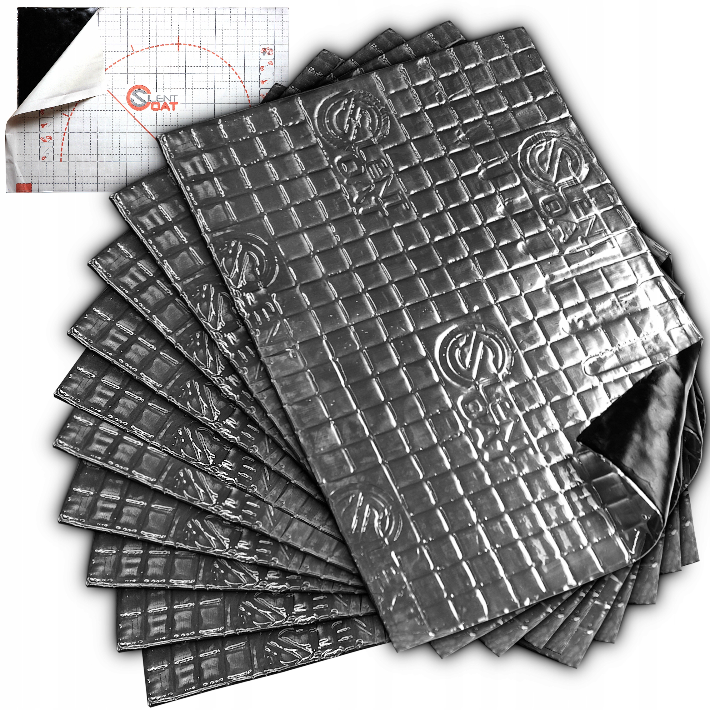 Zestaw mat do wygłuszenia drzwi samochodowych 10 MAT BUTYL ZESTAW 0,93M2