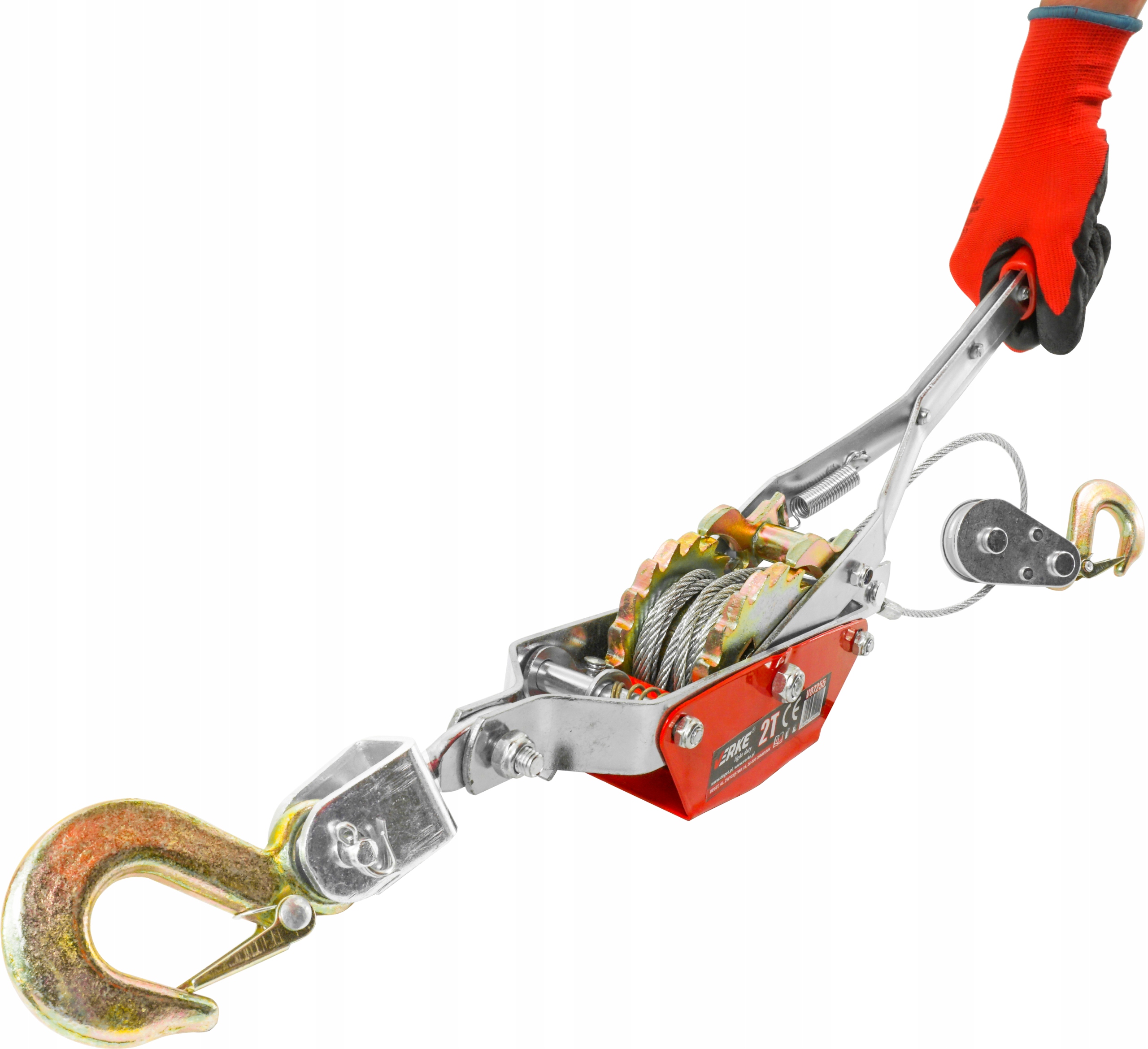 WYCIĄGARKA WCIĄGARKA RĘCZNA LINOWA 2T 2000kg ZAPADKOWA 2X HAK LINA STALOWA Marka Verke