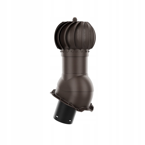 Komínek Otočný Kulatý FI150 pro Trapézový Plech T14 Ral 8019 Tmavě Hnědý
