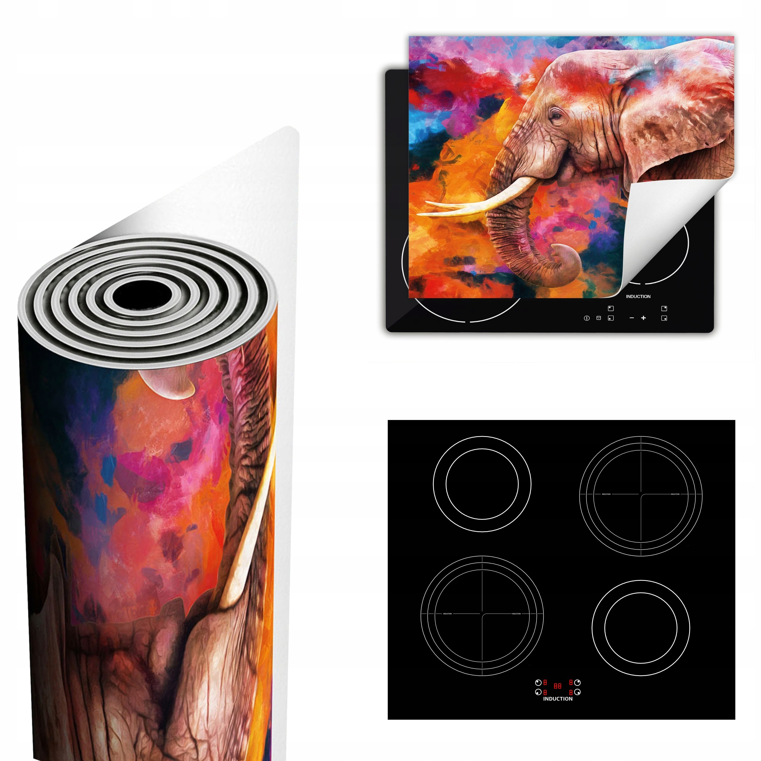 Ochranná Podložka Na Sporák Má Více Místa 60x52, barevná – slon