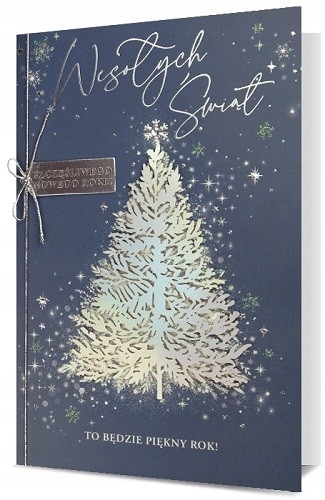 

Kartka świąteczna pięknie zdobiona Choinka H1064S