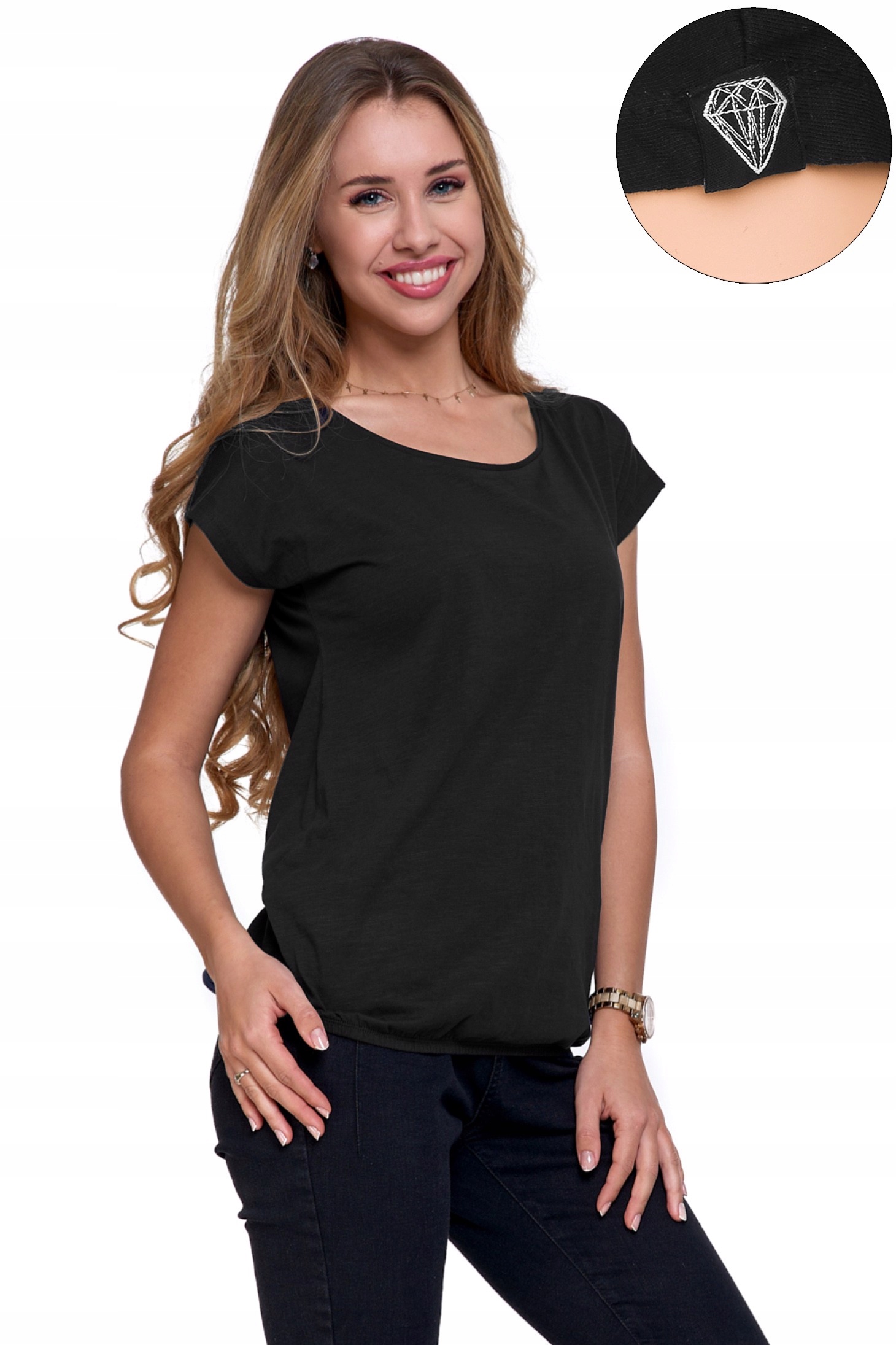 CZARNY T-SHIRT DAMSKI KOSZULKA BAWEŁNIANA MORAJ M Płeć kobieta