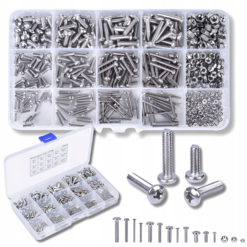 Zestaw Śrub Nakładek Nakrętek M2/M3/M4 Ze Stali Nierdzewnej 480 szt