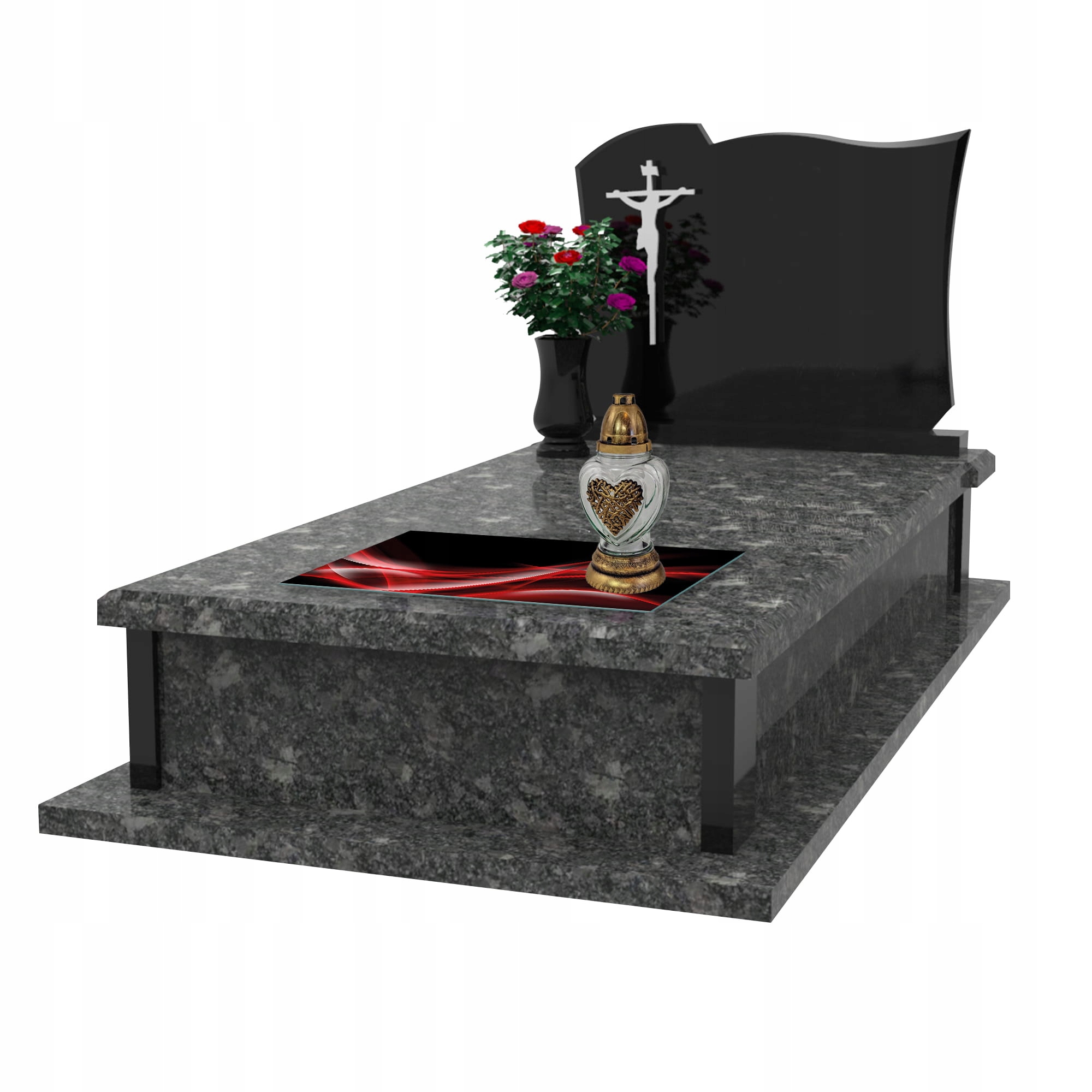 SZKLANA PODSTAWKA POD ZNICZE 60x20cm Fale 126c Motyw inny