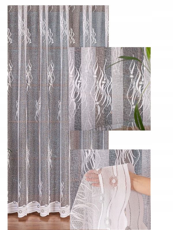 Záclona Žakard Vzory Bílá Praktická Do Obývacího Pokoje Rozměry s Páskou Š220x220