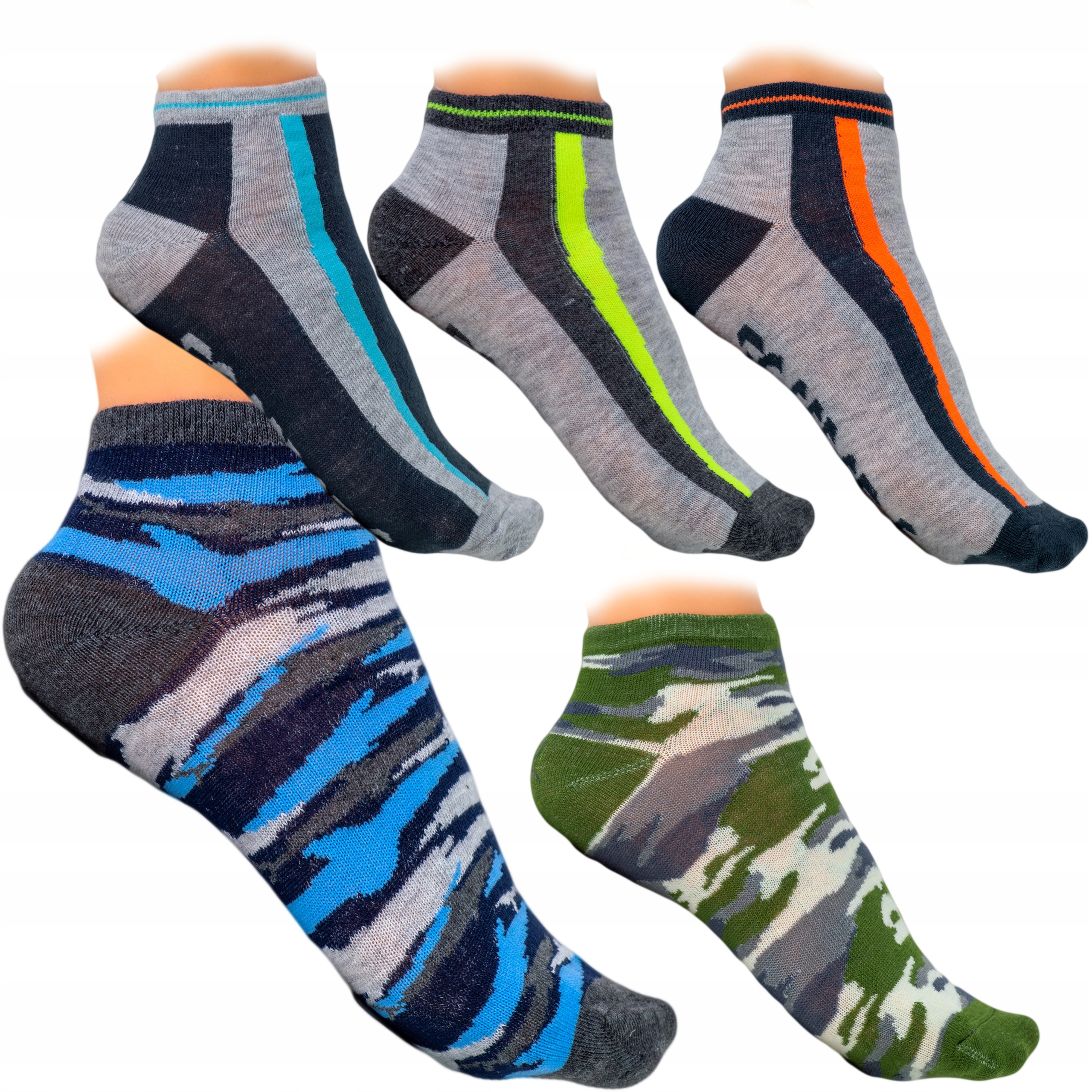 5X Ponožky ponožky členkové ponožky chlapčenské 100% bavlna veľkosť 31-34