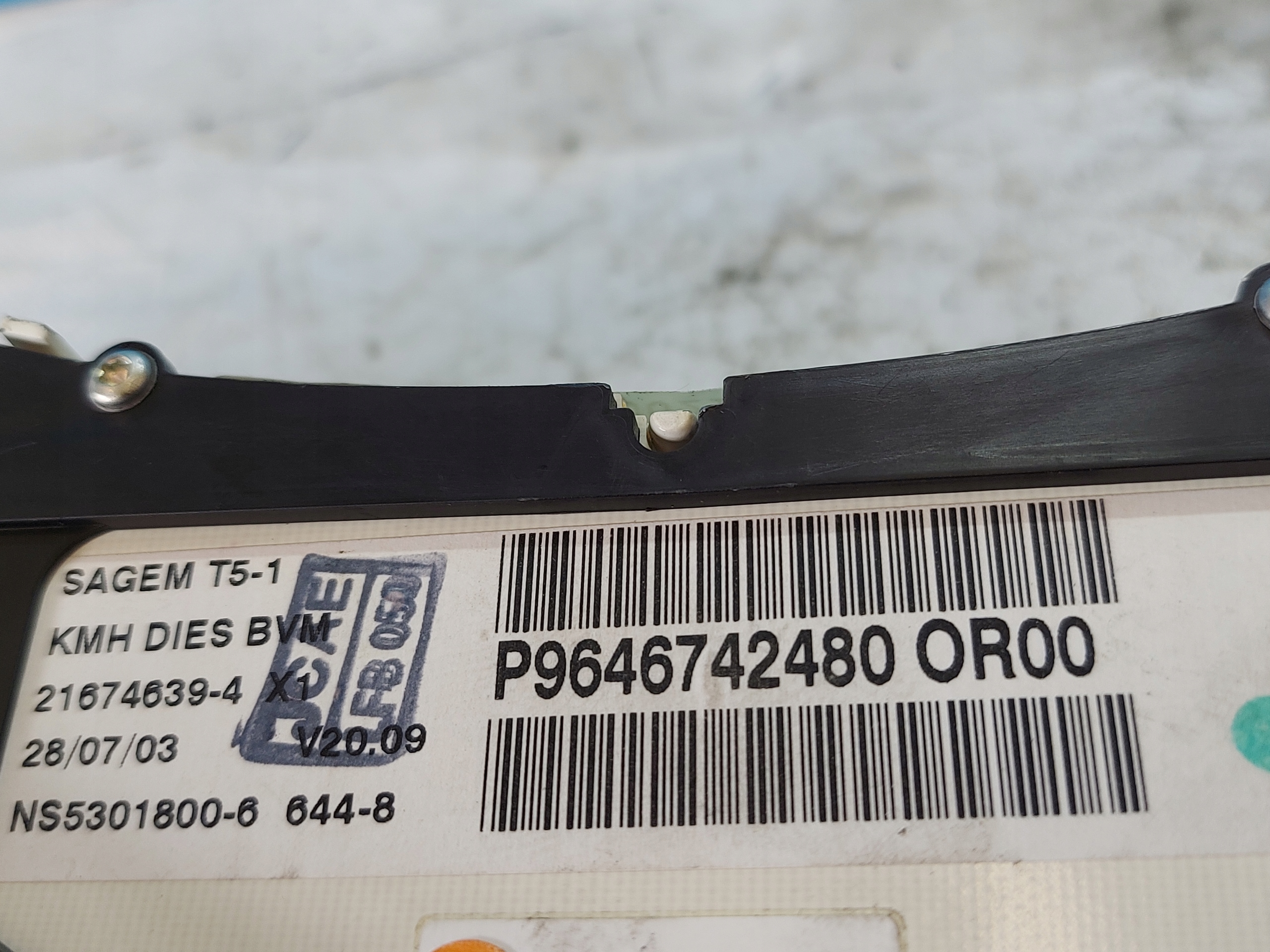 dials clock PEUGEOT 307 2.0 HDI P9646742480