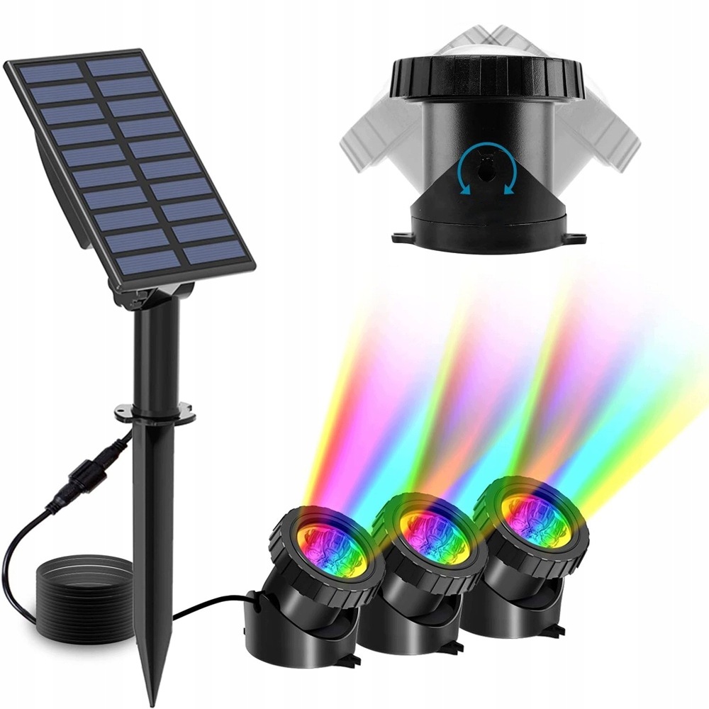 Solární podvodní světlo Rgb 12LED Dlouhé stisknutí 3s Rybník Vodotěsný