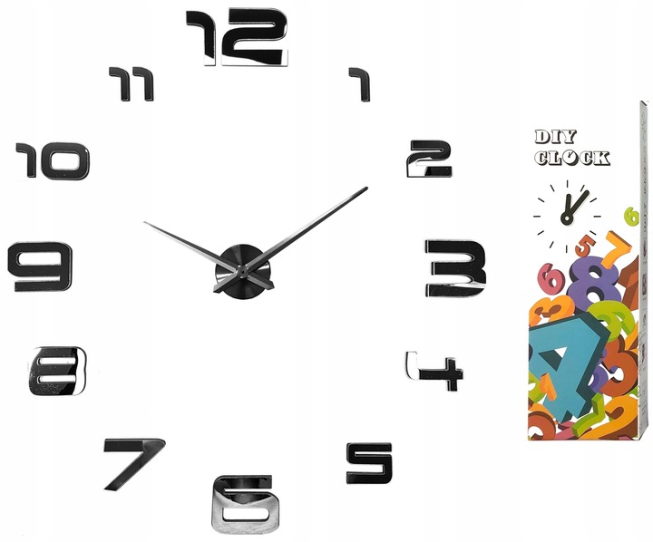 

Zegar Ścienny nowoczesny przyklejany na ścianę 3d