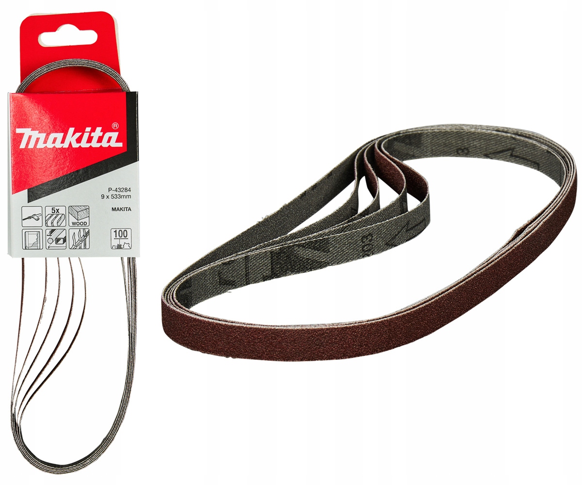 Makita Taśma szlifierska płócienna 533x9mm gradacja 100 5szt P-43284 DBS180