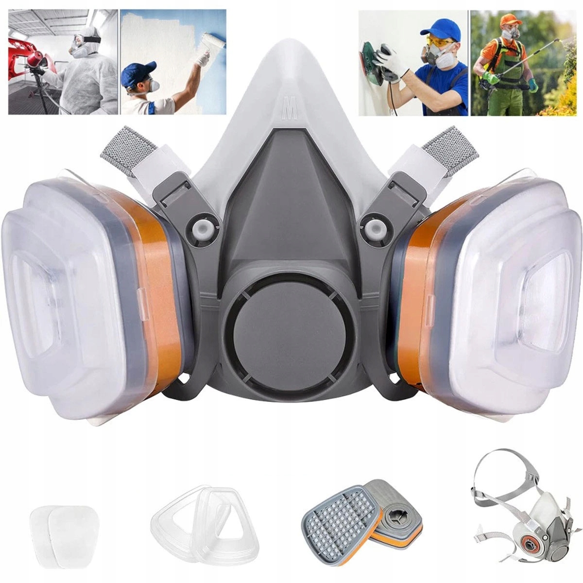 MASKA PRZECIWGAZOWA PEŁNA LAKIERNICZA GAZOWA 6200 +FILTRY Z WĘGLEM AKTYWNYM