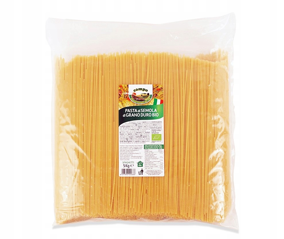 Těstoviny Semolinové Špagety Bio 5 kg Horeca