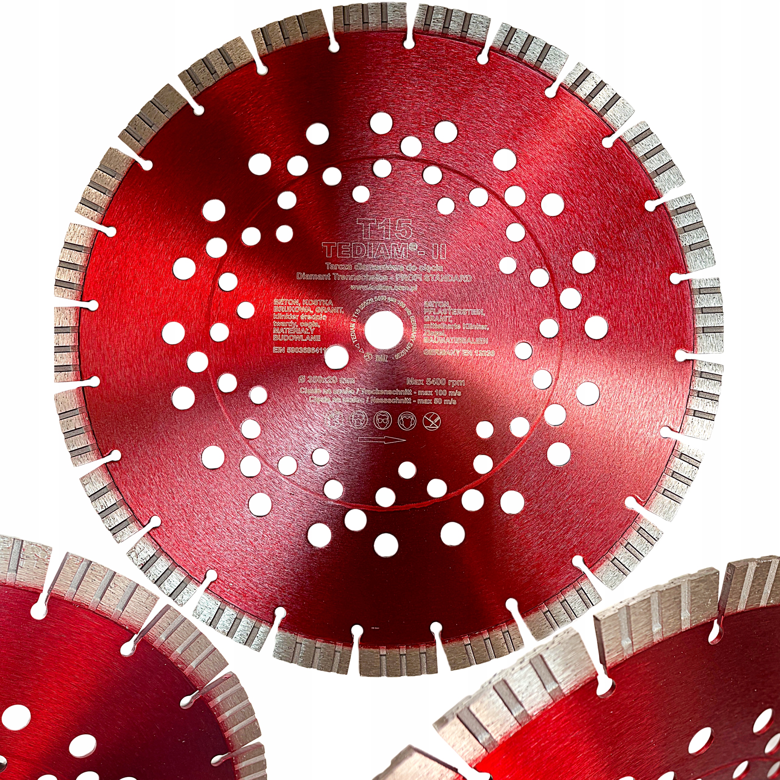 Tarcza Diamentowa Do Betonu Kostki 350x20 T15 Granit Bruk