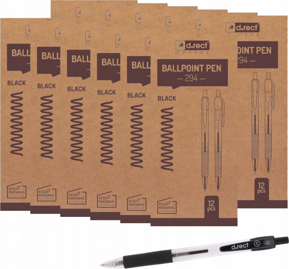 Długopis automatyczny D.Rect 294 0.7mm czarny x144