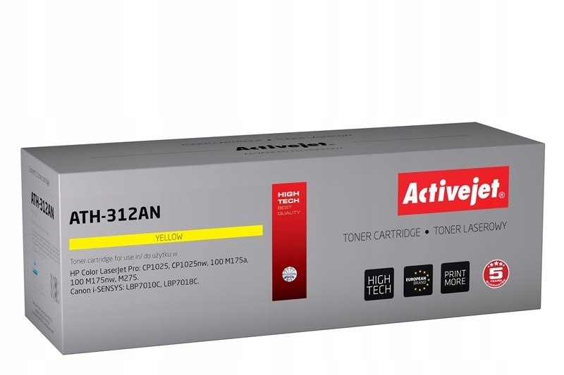 Activejet ATH-312AN Toner (náhrada za Canon, Hp 126A CRG-729Y, CE312A; Premium)