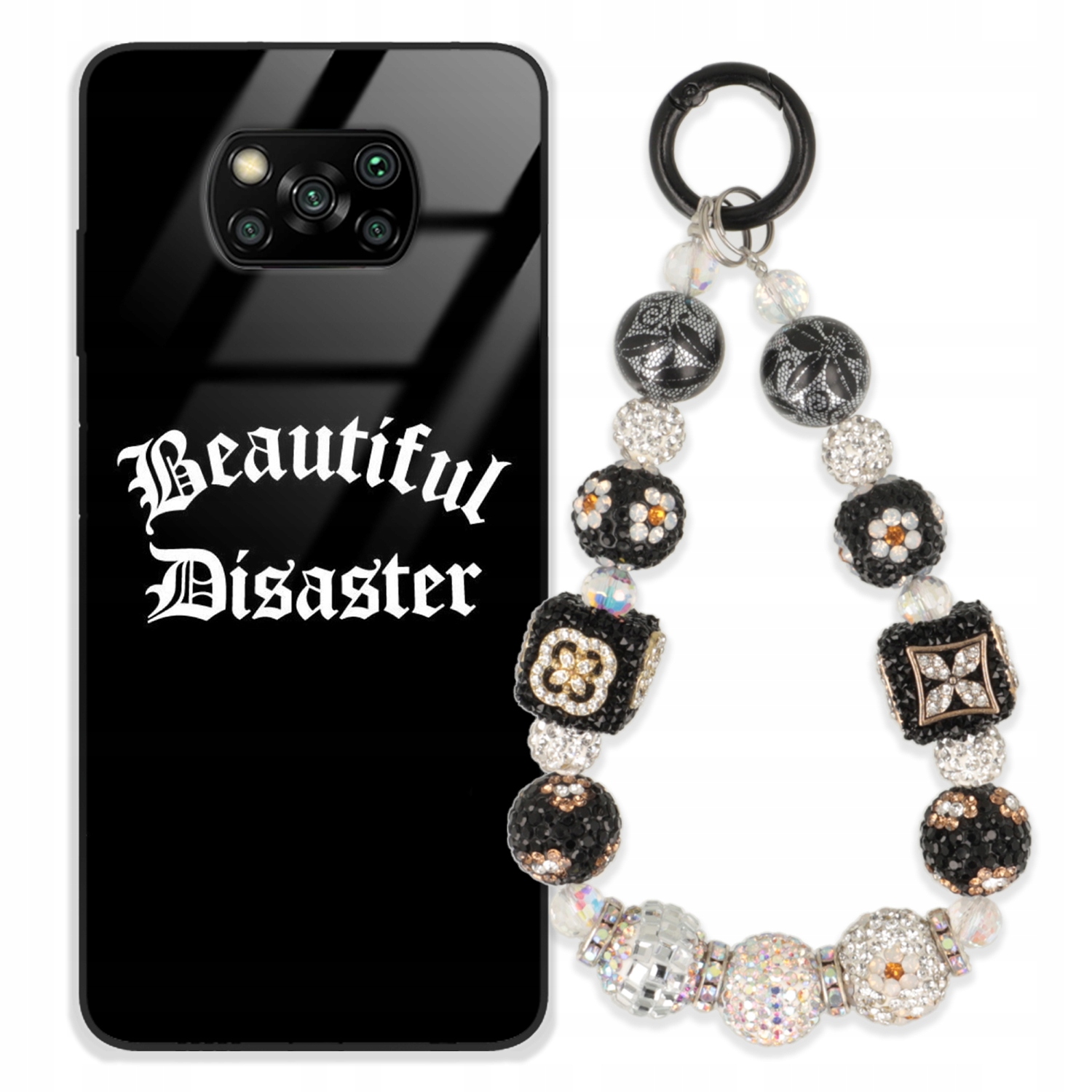 Puzdro Pre Xiaomi Poco X3 Glass Kľúčenka Elegantné Prémiové Vzory Puzdra