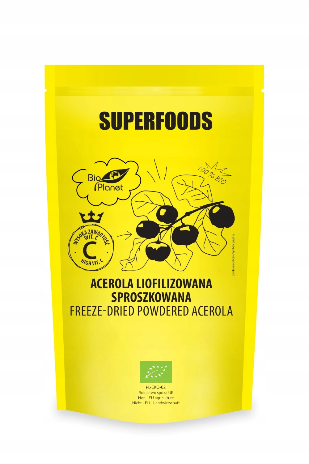 Levně Acerola Lyofilizovaná Prášková Bio 100 g Bio Planet Superfoods