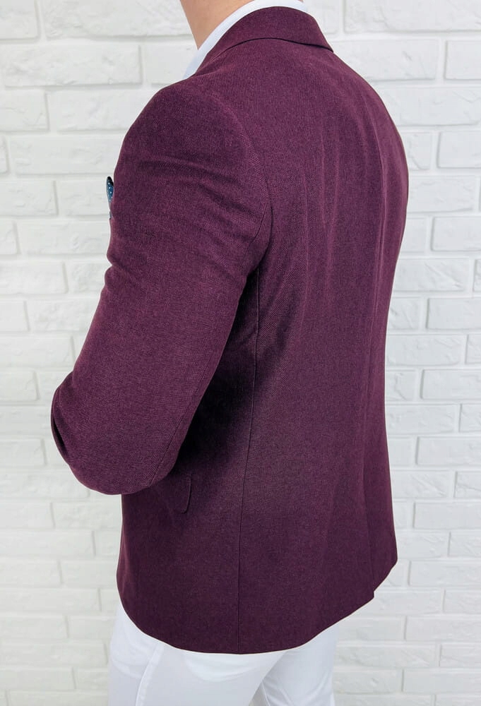 Marynarka meska elegancka bordowa 3439 - 48 Rozmiar 48