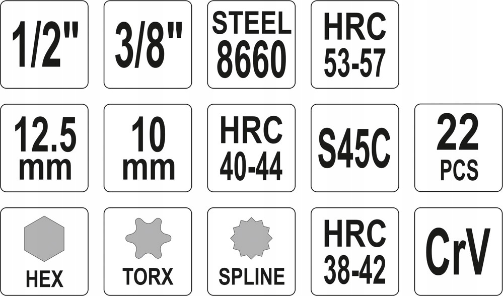 ZESTAW KLUCZY DO ALTERNATORA 22CZ Marka Yato